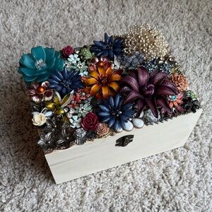 Handmade Floral Embellished Jewelry Box